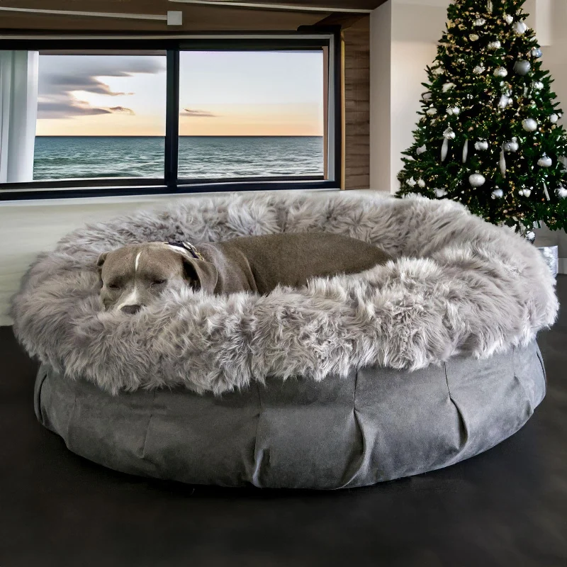 Faux Fur Shag Puff Companion-Pedic® Luxury Dog Bed