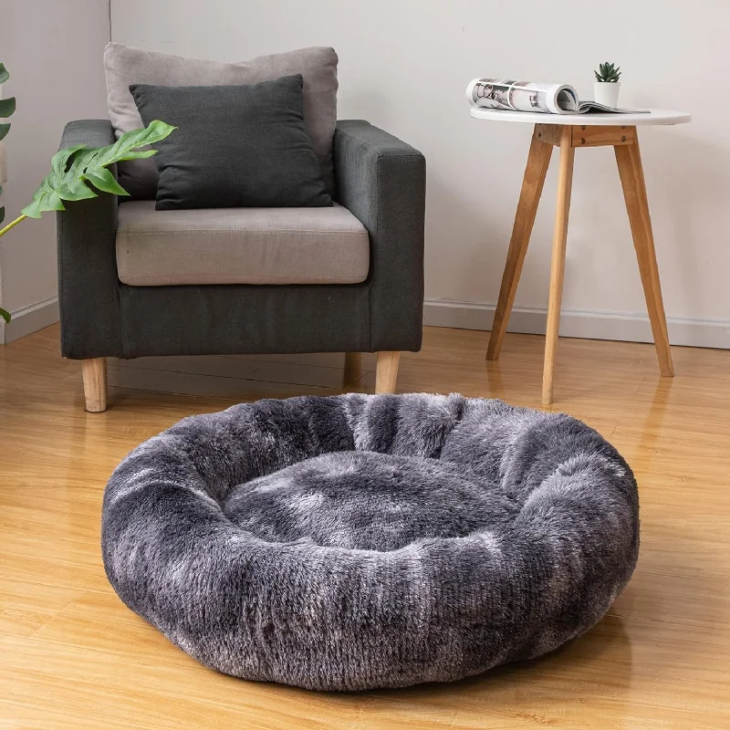 Calming Fur Donut Cuddler Dog Bed