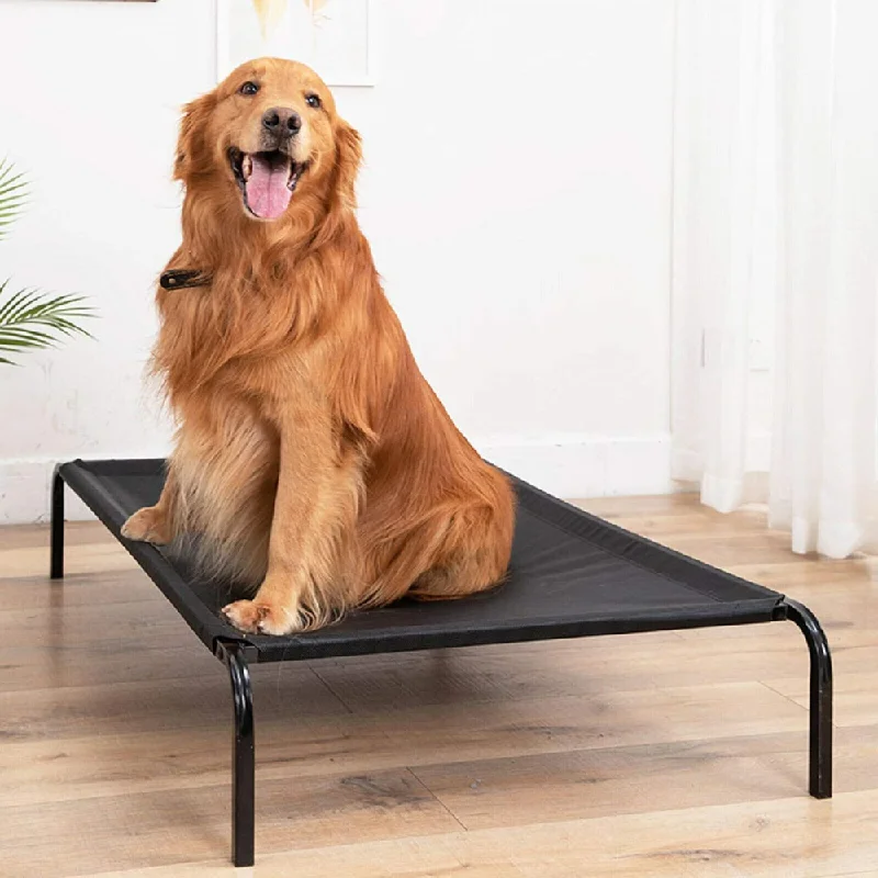 Fluffy's Pawsome Waterproof elevated Sides Camping Bed for Dogs (Black)