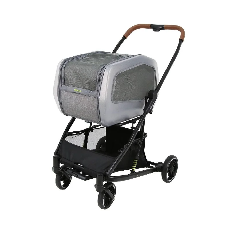 Ibiyaya NeoRider Multipurpose Detachable Pet Stroller, Silver Mist