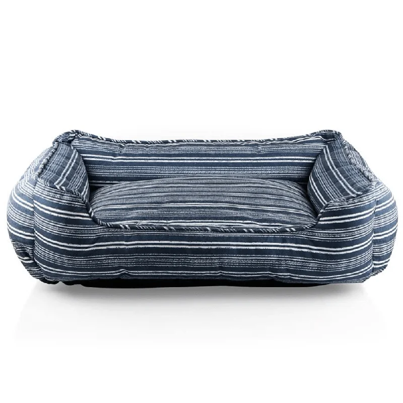 Pawpourri Striped Cuddler Bed for Dogs (Blue Stripe)