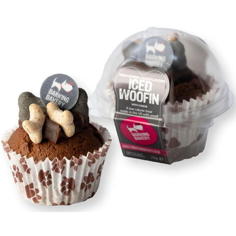 The Barking Bakery Woofin Dog Treat Muffin Carob Icing