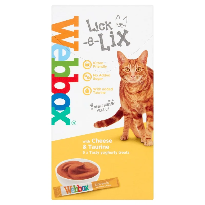 Webbox Lick e Lix Cheese with Taurine Cat Treat 5 pack 75g