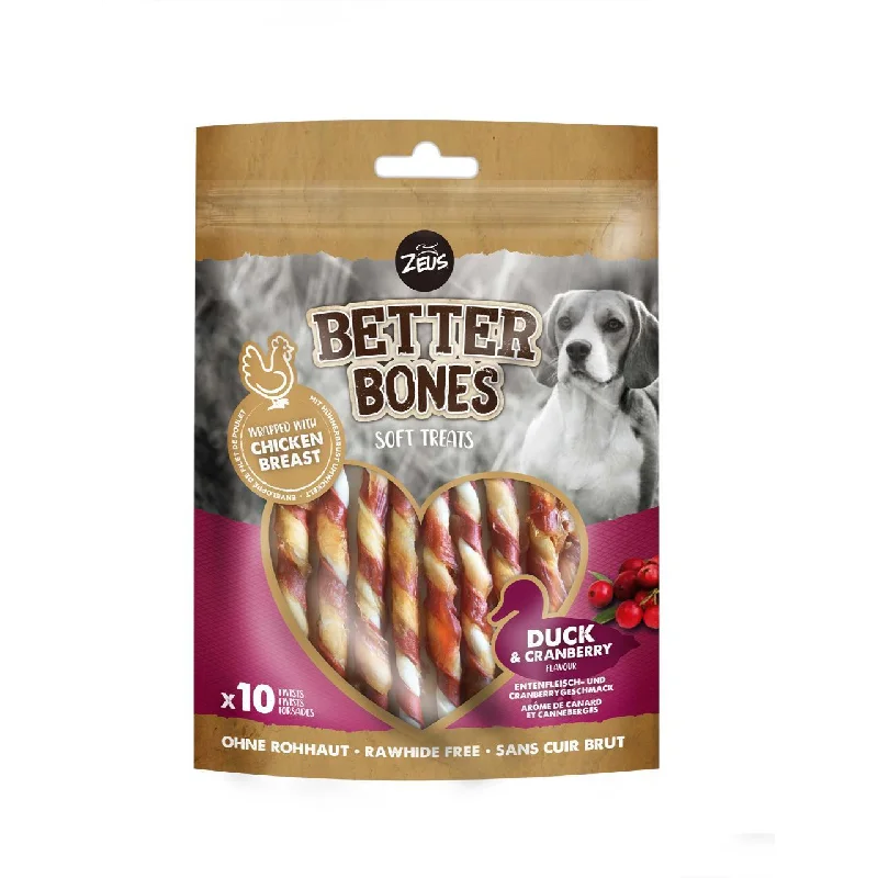 Zeus Better Bones Rawhide Alternative Duck & Canberry Stick