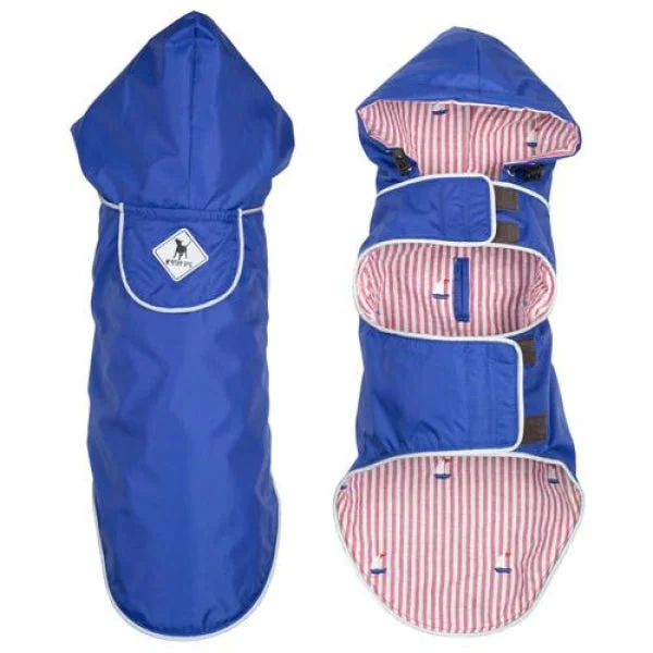 Blue/Sailboat Seattle Slicker Dog Jacket