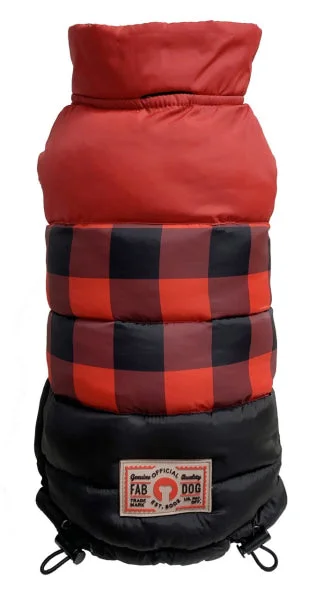 Colorblock Puffer Dog Coat Red Buffalo