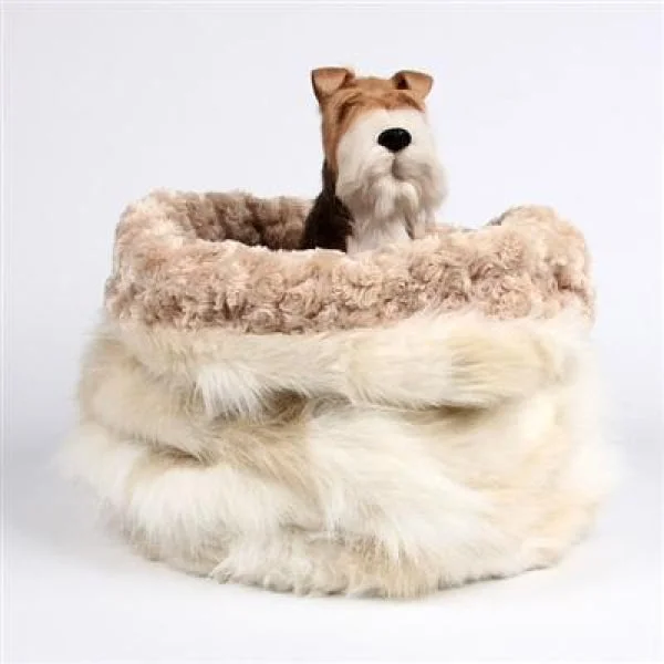 Susan Lanci  Cream Fox w/ Camel Curly Sue Cuddle Cup