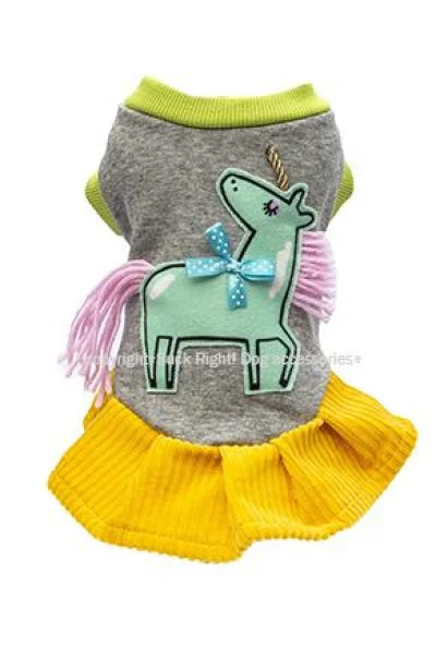 Pink & Green Unicorn Dog Dress