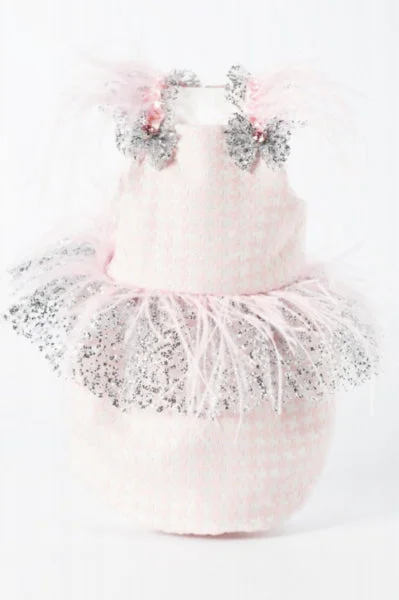 Pink Plume Dog Dress