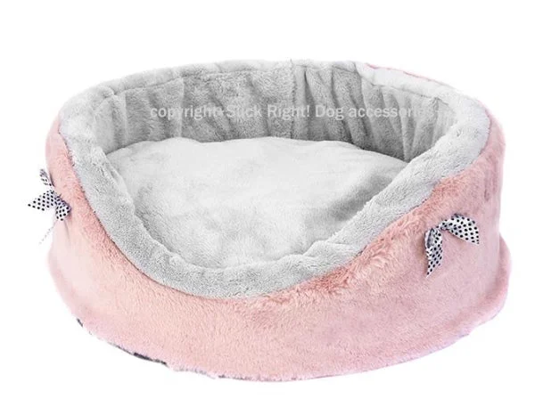 Powder Pink And Polka Dot Dog Bed