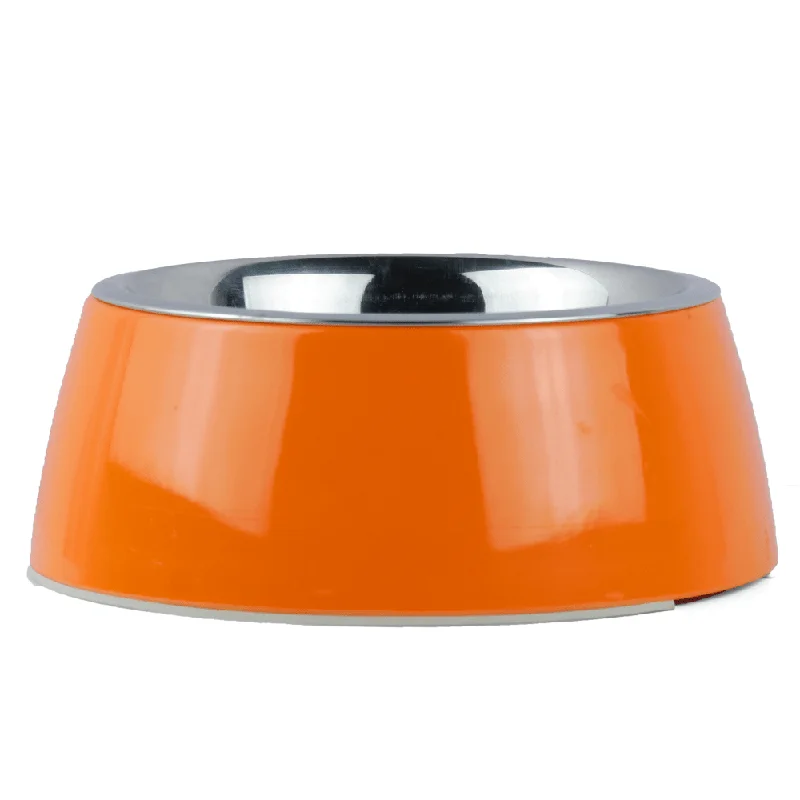 Basil Solid Color Melamine Bowl for Dogs and Cats (Orange)