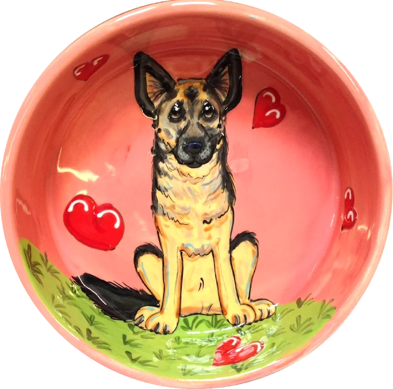 German Shepherd Hearts Bowl