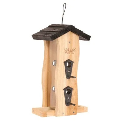 Open Box - Nature's Way Bird Products 2qt Cedar Vertical Wave Bird Feeder 8.5"