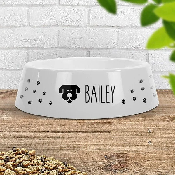 Paw Prints Dog Pet Bowl - Large