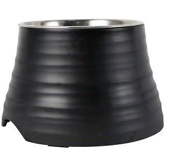 Elevated Ripple Dog Bowl - Black