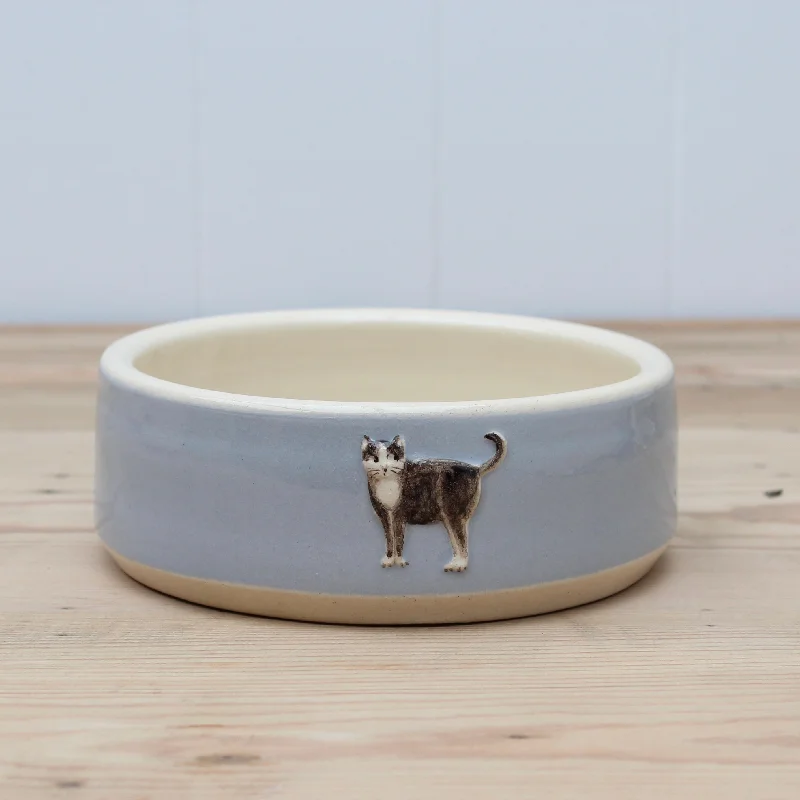 SECOND - Large Hogben Cat Bowls - Black and White Cat