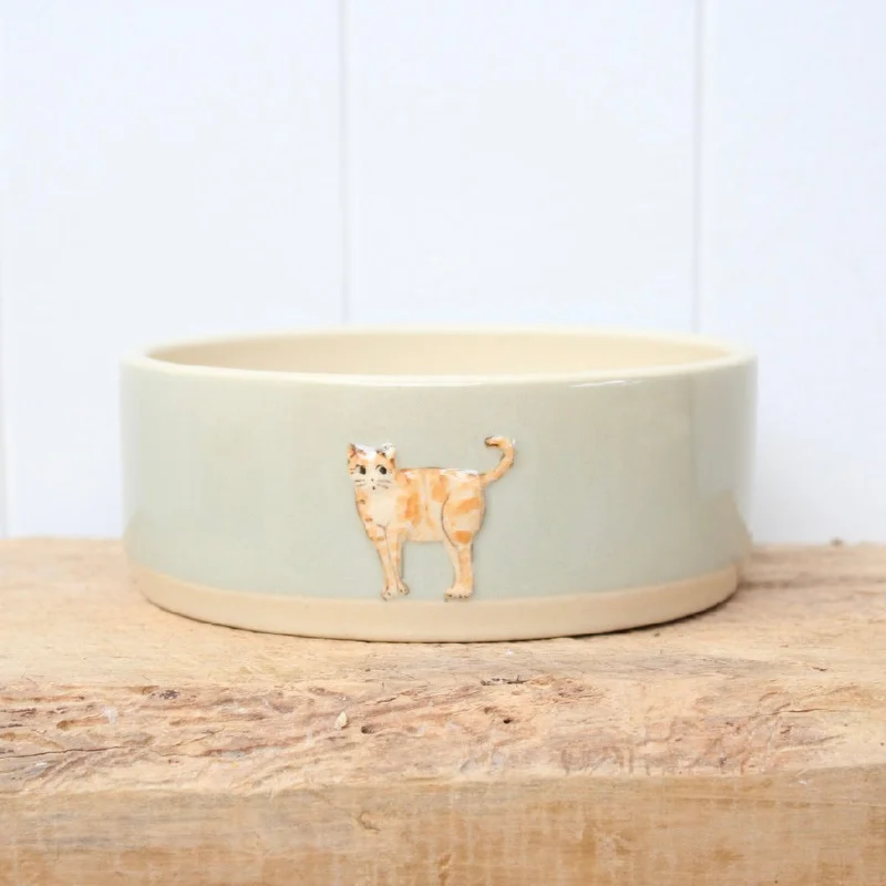 SECOND - Large Hogben Cat Bowls - Ginger Cat