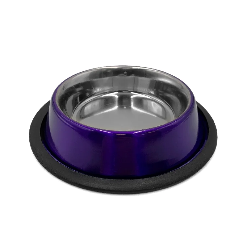 STAINLESS STEEL, ANTI-SKID DOG BOWL LAVENDER