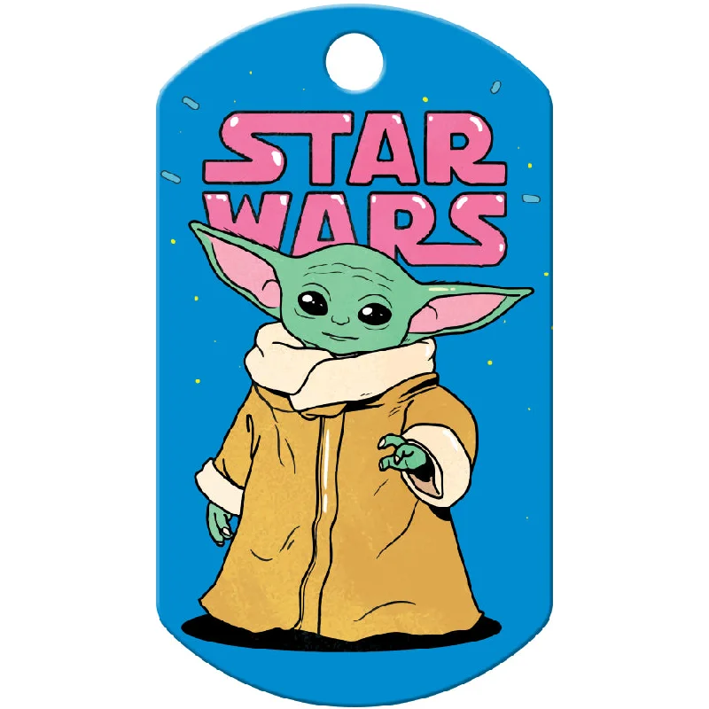 Baby Yoda with logo Large Military Star Wars Pet ID Tag