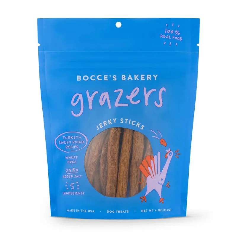 Bocce's Bakery 4oz Turkey Grazers Jerky Sticks Dog Treats