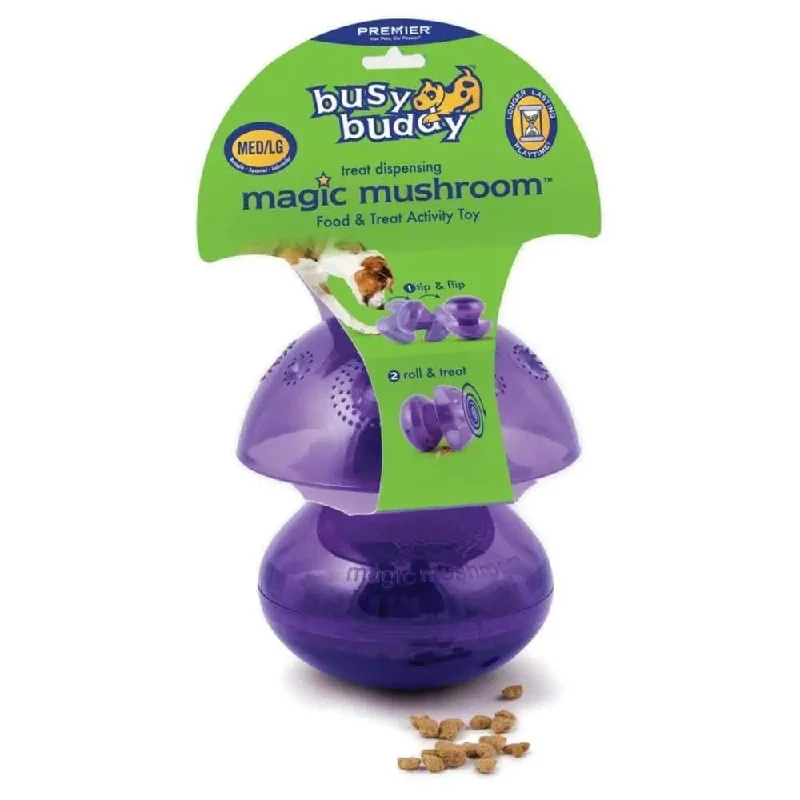 Busy Buddy Magic Mushroom Dog Toy Purple