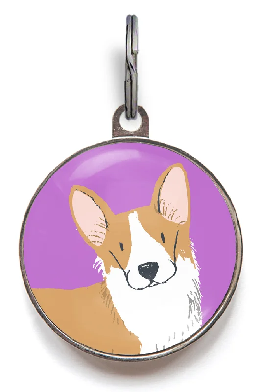 Corgi Dog ID Tag - Red And White Corgi