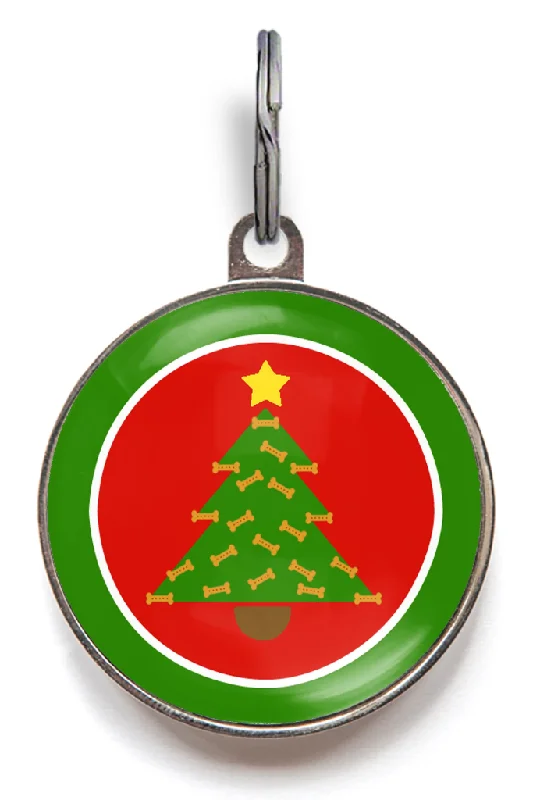 Christmas Tree Dog Bone Dog ID Tag