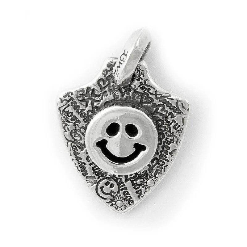 Graffiti Shield Happy Face Dog Tag