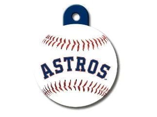 Houston Astros Round Baseball Dog ID Tag