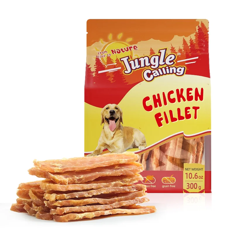 Dog Treats Chicken Jerky Training Treats, Slow Roasted Snacks for Medium and Large Dogs Chewy Treats 10.6 Ounce (Chicken Fillet)