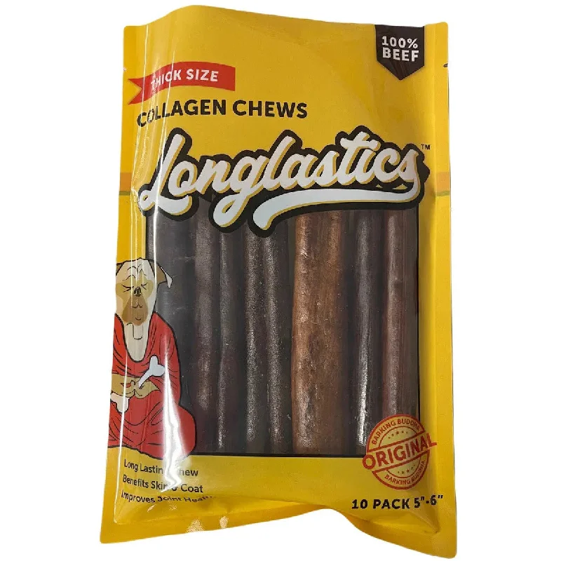 Longlastics™ Thick Collagen Stick 5" to 6" (10 Pack) for Small to Medium Dogs / Medium Chewers