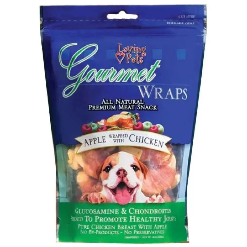 Loving Pets Gourmet Wraps Apple Wrapped with Chicken Dog Treat 6 oz