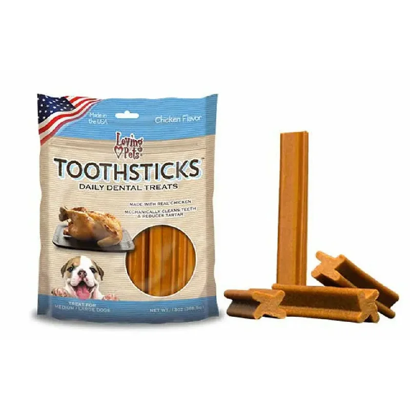 Loving Pets Toothsticks Chicken Dental Sticks for Dogs