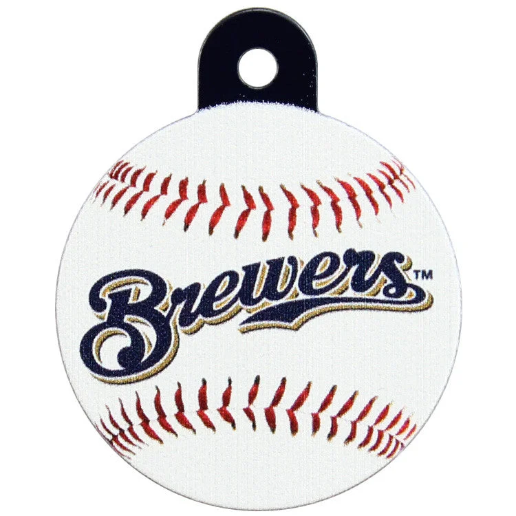 Milwaukee Brewers Round Baseball Dog ID Tag