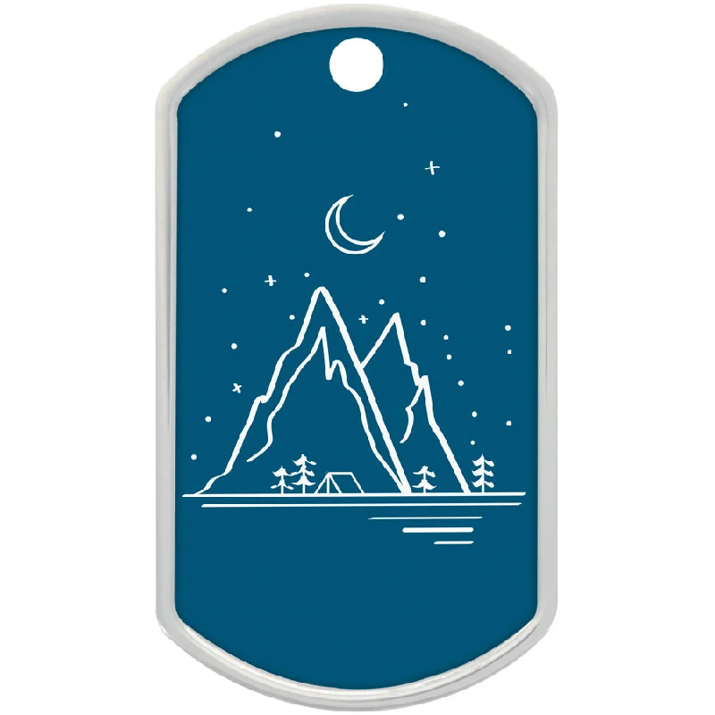 Mountain Landscape Raised Edge Military Pet ID Tag