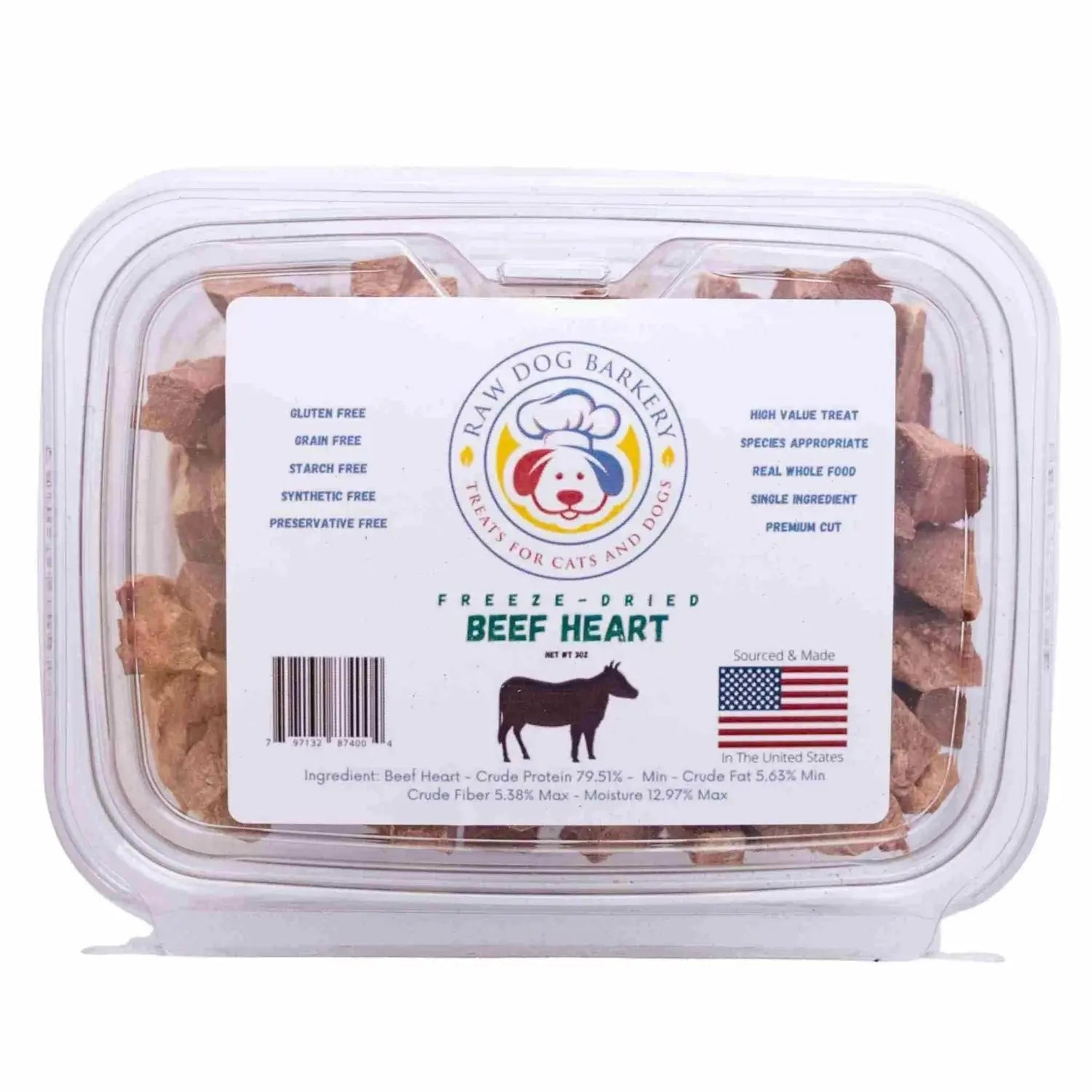 Raw Dog Barkery Beef Heart Freeze-Dried Dog Treats