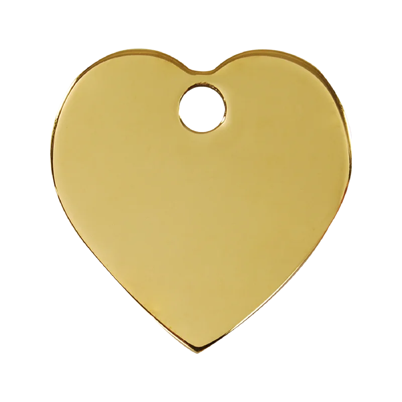 Red Dingo Brass Heart Shaped Dog ID Tag