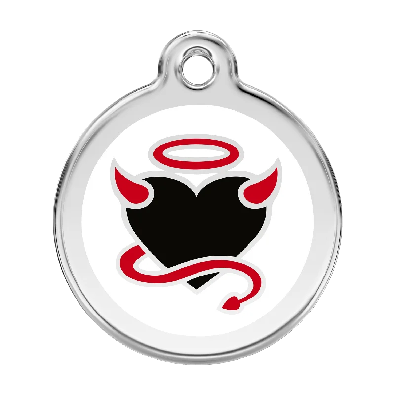 Red Dingo Stainless Steel & Enamel Devil Dog ID Tag