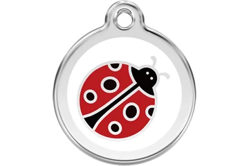 Red Dingo Stainless Steel & Enamel Ladybug Dog ID Tag