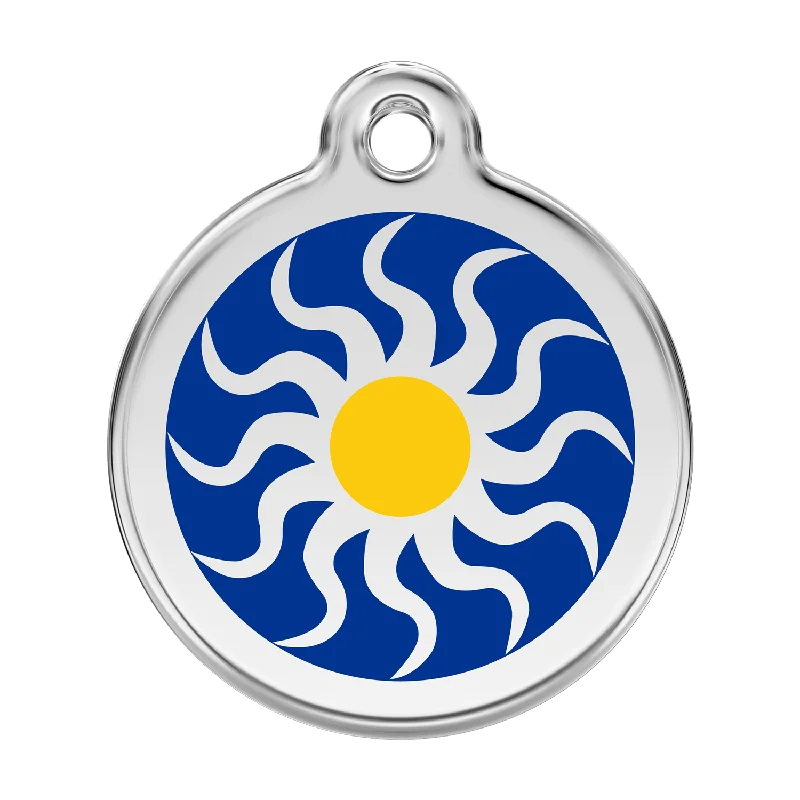 Red Dingo Stainless Steel & Enamel Tribal Sun Dog ID Tag