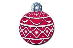 Red Ornament Dog ID Tag