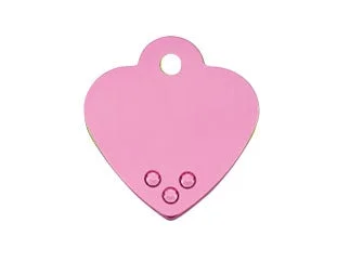 Small Pink Heart ID Tag with Gems