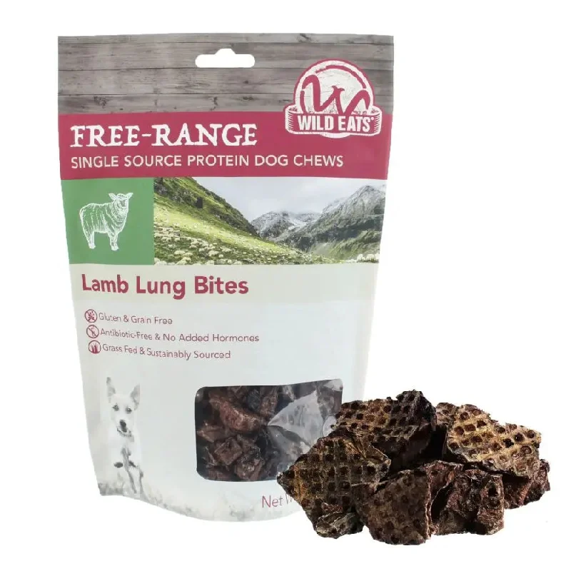 Wild Eats Natural Lamb Lung Bites Dog Treat 4 oz